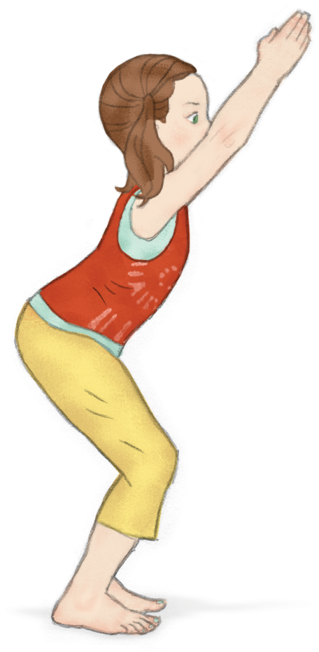 597 X 1024 1 0 - Chair Pose Yoga Cartoon Clipart (597x1024), Png Download