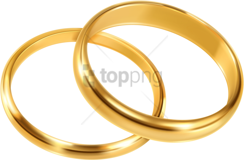 Free Png Gold Wedding Rings Png Png Image With Transparent - Wedding Ring Clipart Png (850x569), Png Download