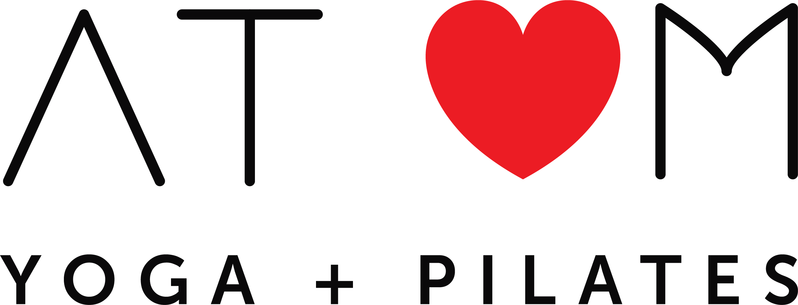 At Om Yoga Pilates - Heart Clipart (2548x975), Png Download