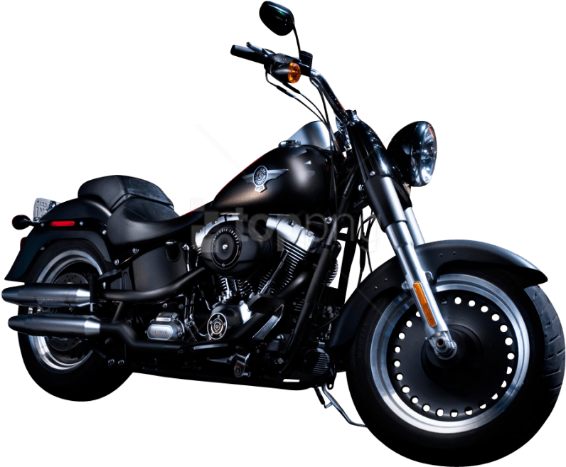 Download Black Color Harley Davidson Motorcycle Bike - Harley Davidson Black Color Clipart (850x699), Png Download