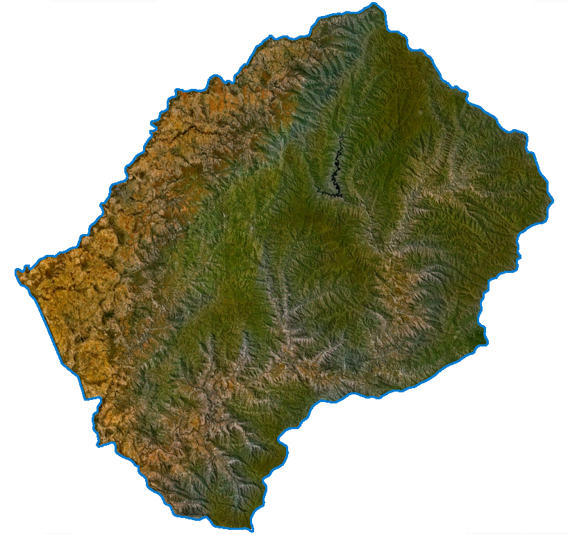 Lesoto Satellite Cropped - Lesotho Flag Clipart (817x804), Png Download