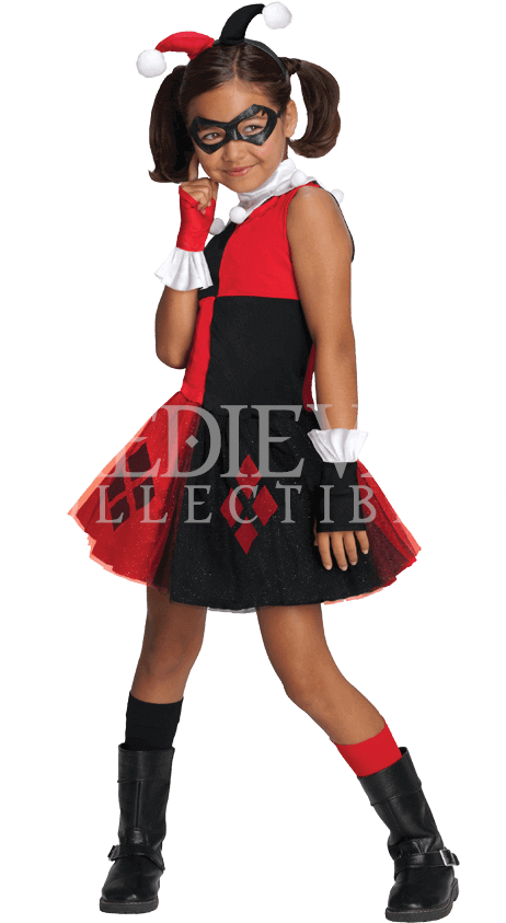 Kids Harley Quinn Tutu Dress Costume - Halloween City Harley Quinn Costume Clipart (850x850), Png Download