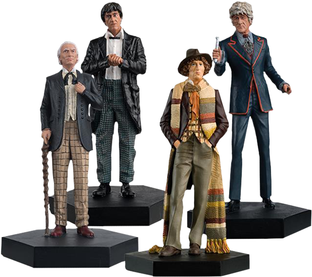 1st, 2nd 3rd & 4th Doctors Regeneration 1/21st Scale - 3rd Doctor Eaglemoss Clipart (640x568), Png Download