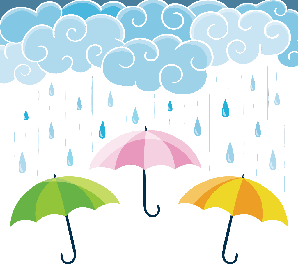 Umbrella With Rain Png , Png Download - Umbrella With Rain Png Clipart (1024x906), Png Download