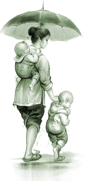 #rain #umbrella #mom #child #family #baby #ftestickers - Mother And Child Under Umbrella Clipart - Png Download (499x805), Png Download