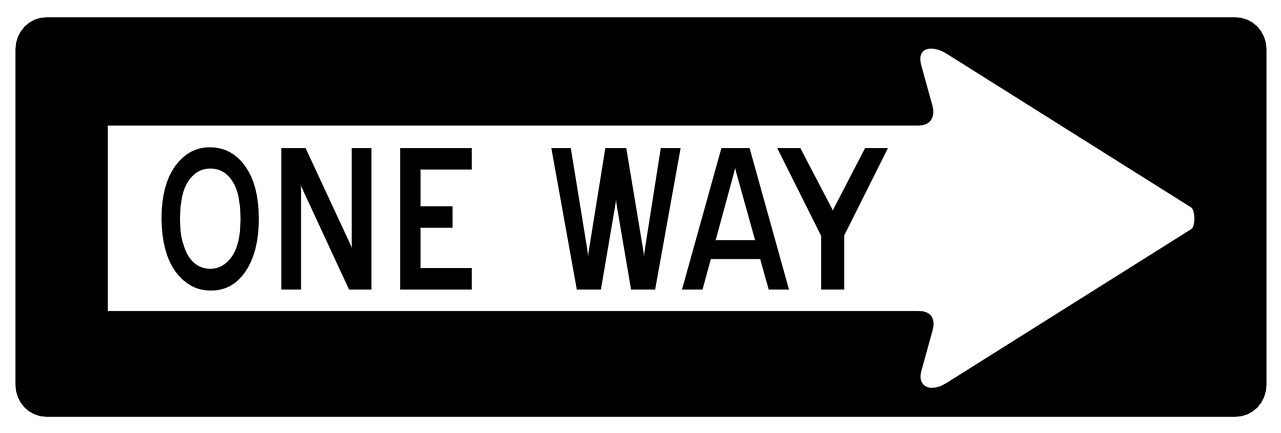 Arrow One Way Right Sign Road Png Image - Free One Way Sign Clipart (1280x640), Png Download