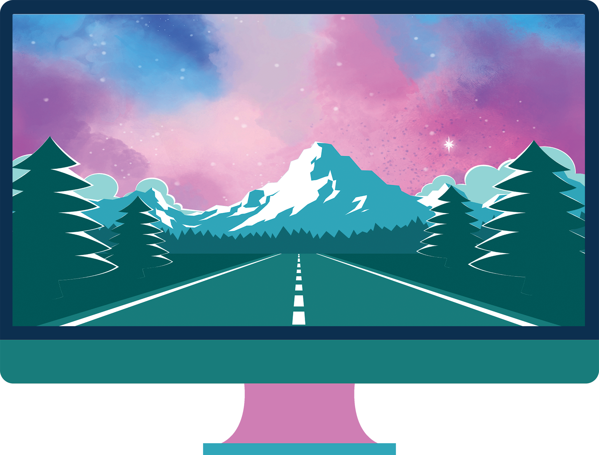 Updated Description 7 Months Ago - Illustrated Landscape Clipart (1920x1459), Png Download