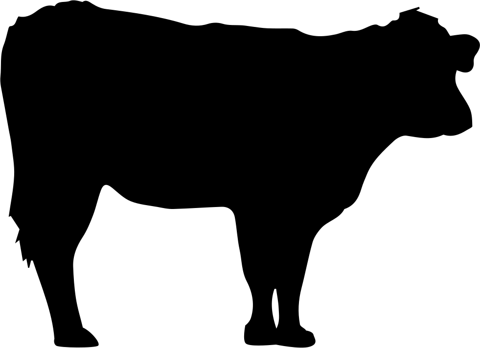 Png File Svg - Transparent Cow Silhouette Clipart (981x711), Png Download