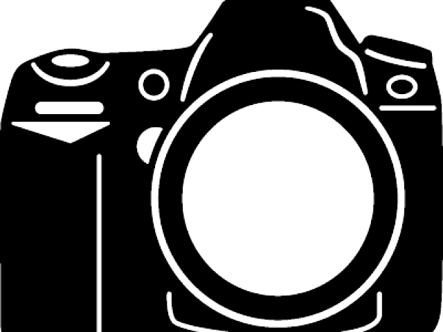 Lens Drawing Clipart - Dslr Camera Png Logo Transparent Png (640x480), Png Download