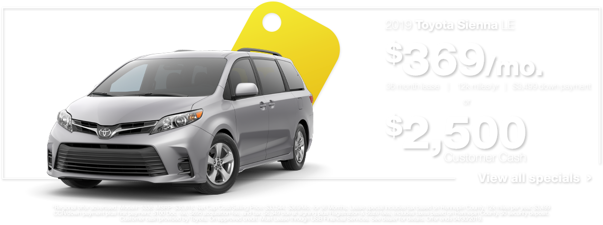 2019 Toyota Sienna Le - Toyota Sienna Clipart (1186x438), Png Download