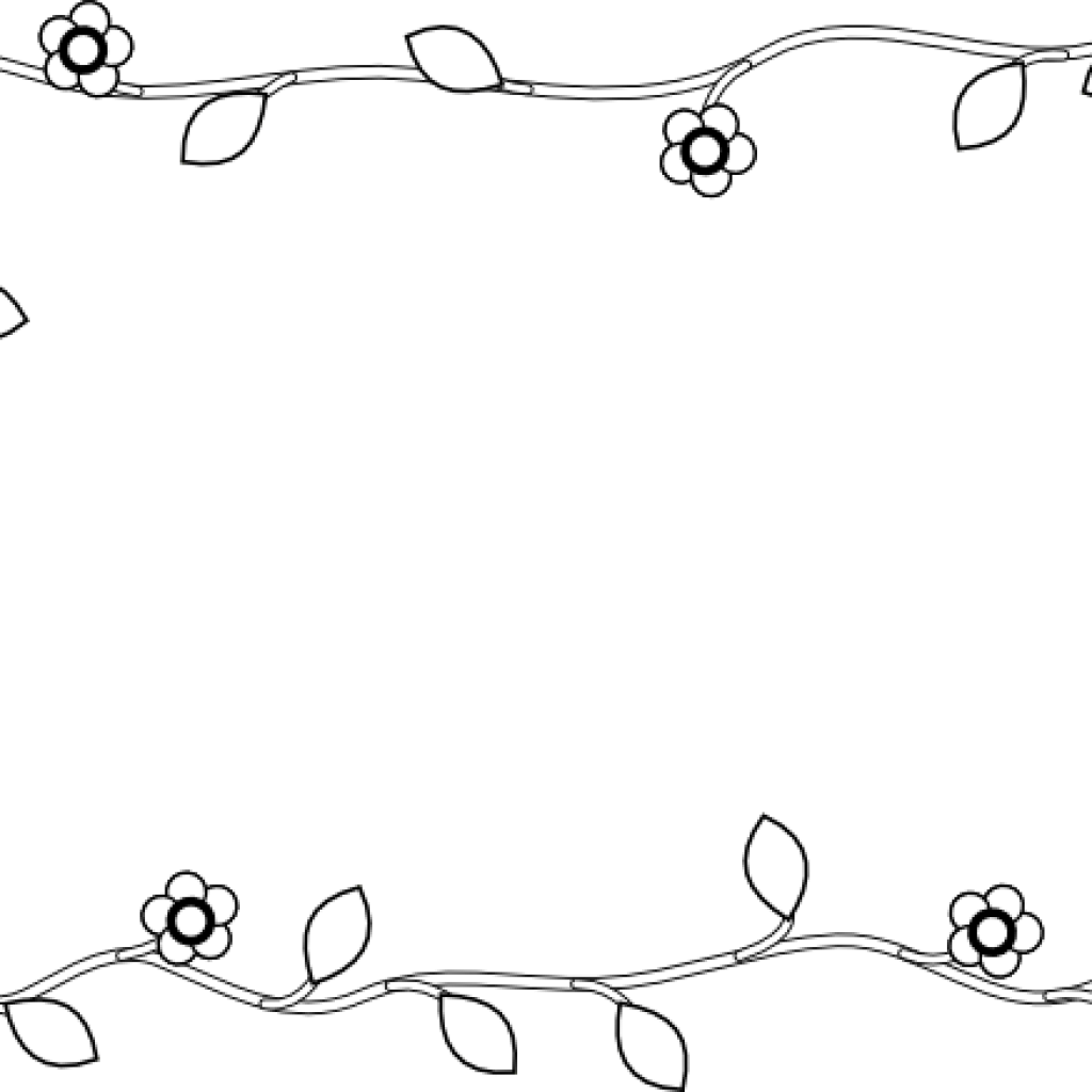 Flower Border Black And White Flower Border Black White - Flower Border Black White Clipart (1024x1024), Png Download