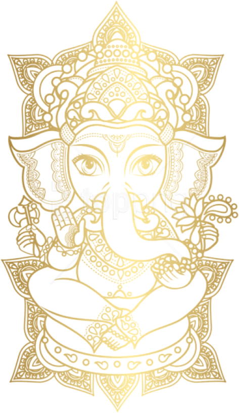 Free Png Download Gold Ganesha Clipart Png Photo Png - Ganesha Vector Transparent Png (480x823), Png Download