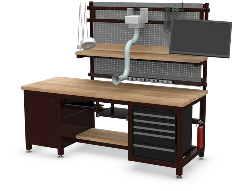 Drawing Computer Desk - Heavy Duty Workstation Clipart (1202x846), Png Download
