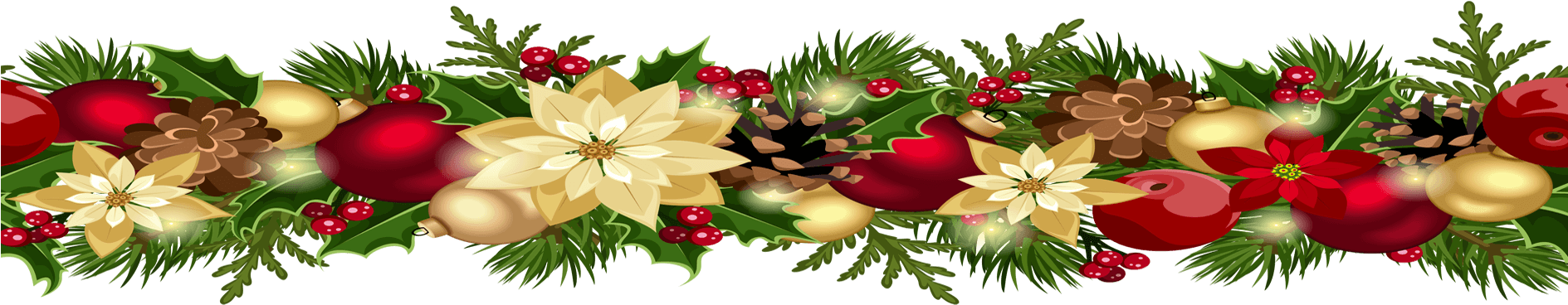 Merry Christmas - Transparent Christmas Garland Clipart - Png Download ...