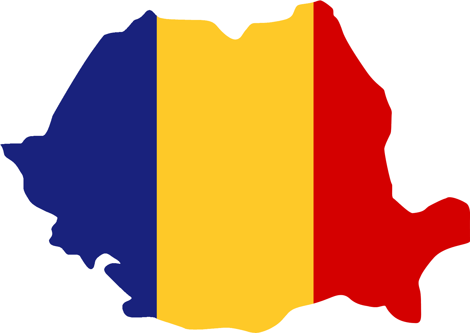 Romania Map Icon - Romania Flag Map Clipart (1600x1600), Png Download