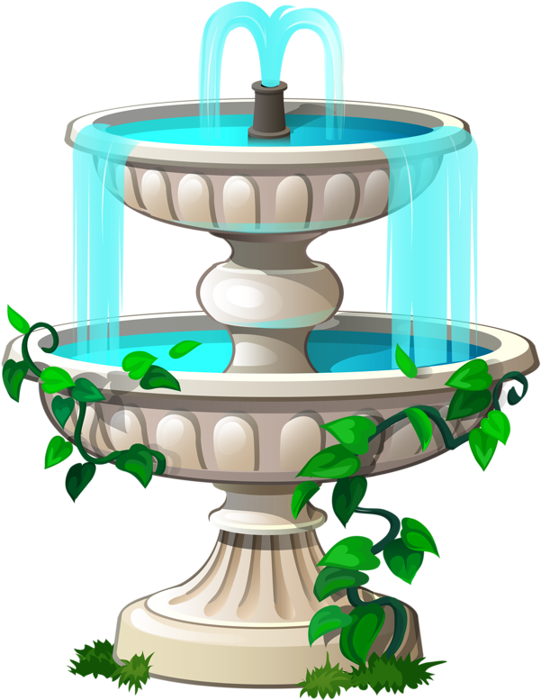 Cartoon Fountain Clipart (637x800), Png Download