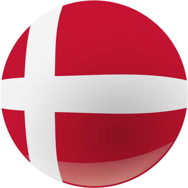 Denmark Republic Flag Round Button - Icon Flag Denmark Png Clipart (866x650), Png Download