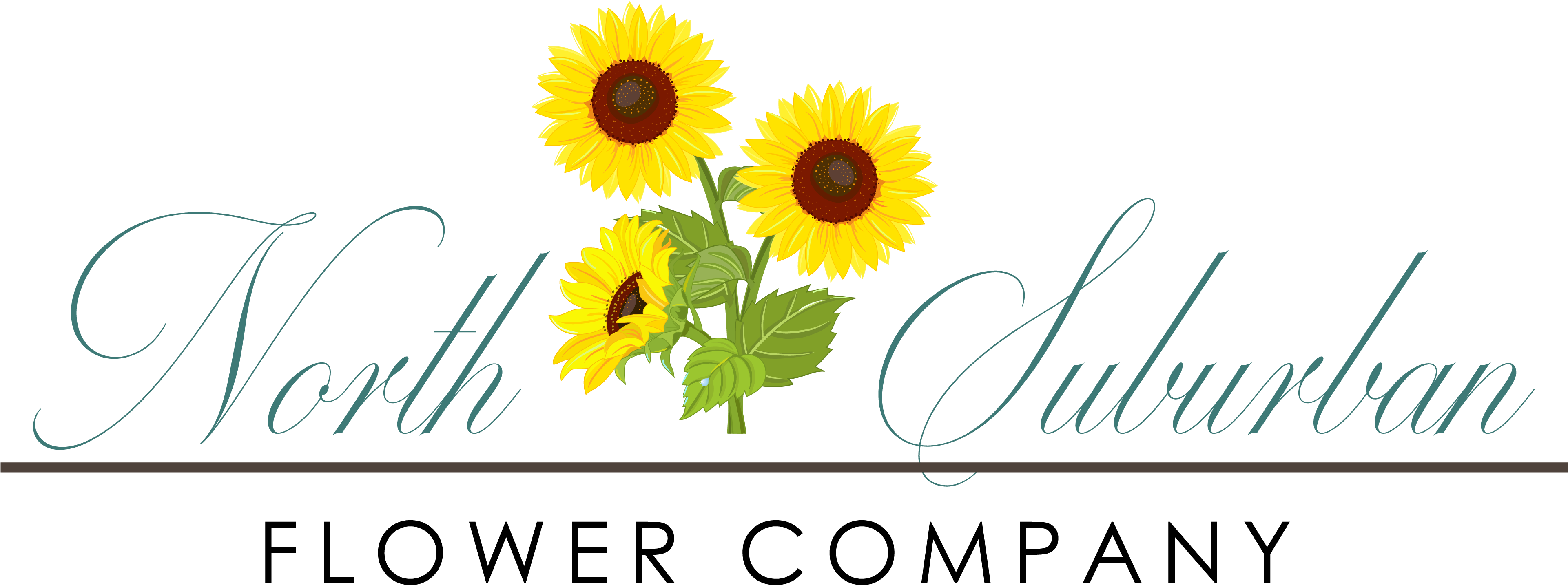 North Suburban Floral Services Company - Sunflower Clipart (4167x1808), Png Download