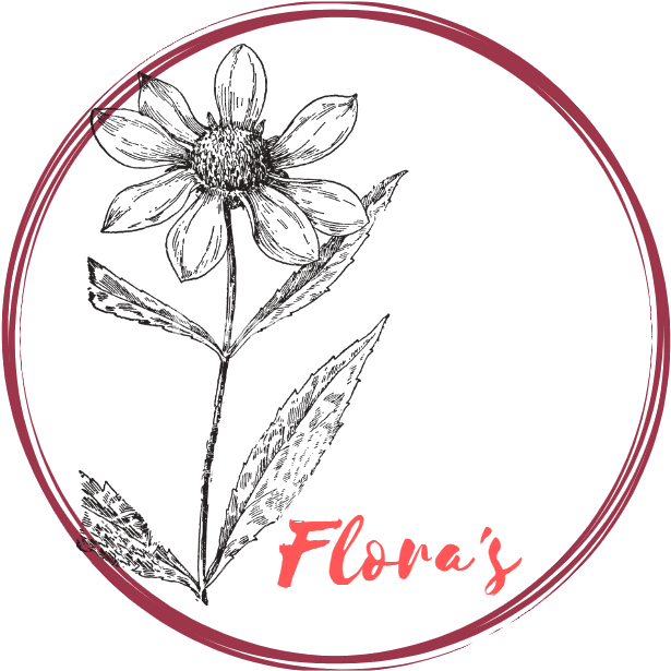 Flora's Flower Logo - Line Art Clipart (744x704), Png Download