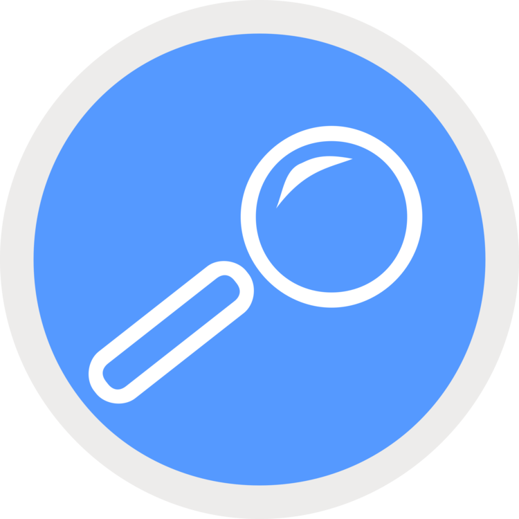 Computer Icons Magnifying Glass Hyperlink Drawing - Blue Magnifying Glass Icon Clipart (750x750), Png Download