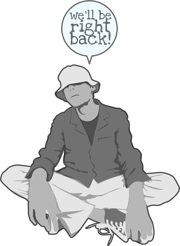 We'll Be Right Back - Hisbe Clipart (585x800), Png Download