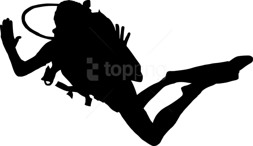 Free Png Scuba Diver Silhouette Png Images Transparent - Scuba Diver Transparent Background Clipart (850x491), Png Download