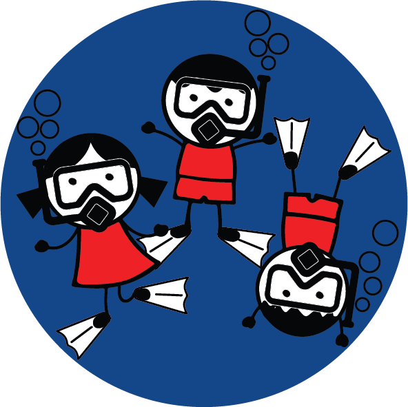 Our Dive Team - Cartoon Clipart (592x591), Png Download