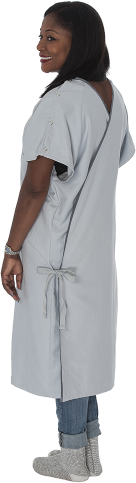 Comfort Care Iv Gown With Telemetry Pocket - Overcoat Clipart (777x1000), Png Download