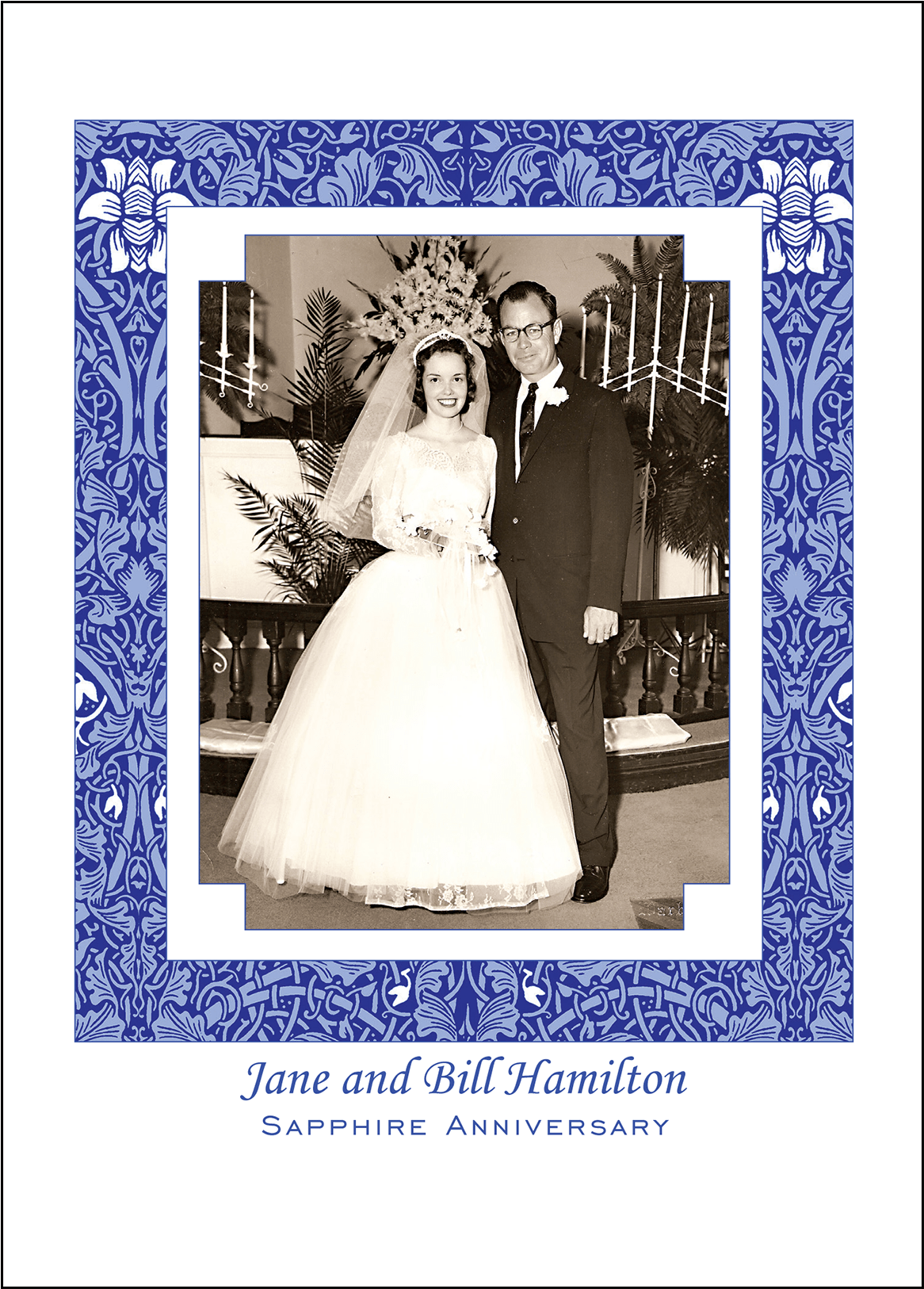 Cover Of 45th Sapphire Wedding Anniversary Party Invitation - 50th Wedding Anniversary Invitations Clipart (1660x1660), Png Download