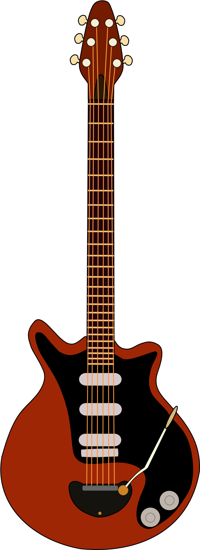 Electric Guitar Music Red Black Musical Instrument - Brian May Red Special Clipart (960x1920), Png Download