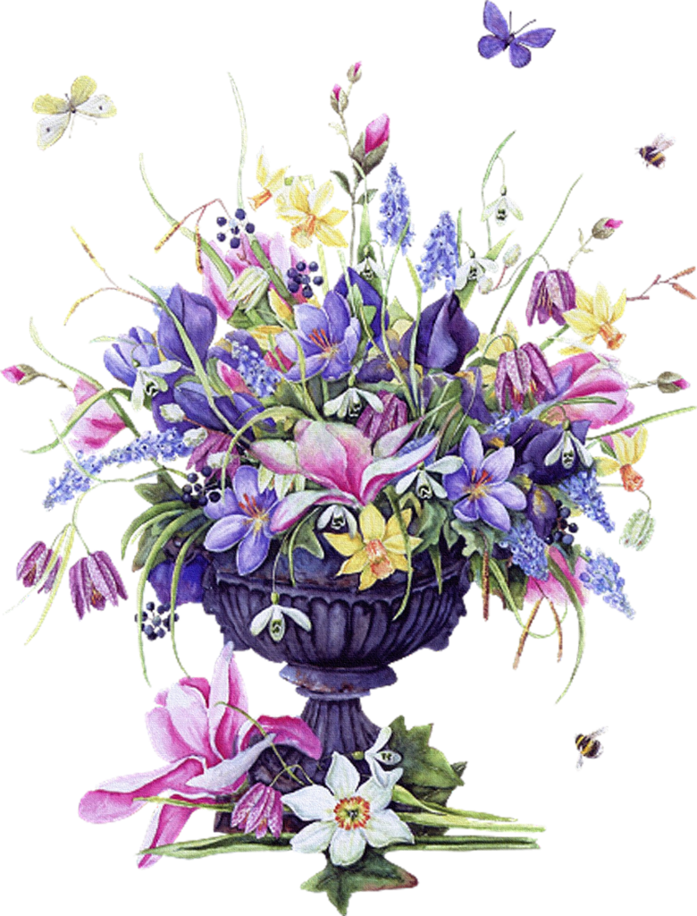 Vintage Images Flowers Birds - Vintage Flower Flower Vase Png Clipart (780x1024), Png Download