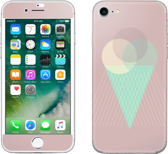 Pinkish Ice Cream Skin Iphone - Iphone 7 32gb Silver Price Clipart (800x769), Png Download