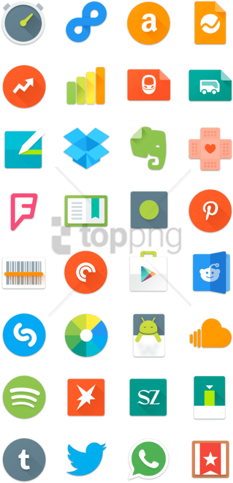 Free Png Android Lollipop App Icons Png Image With - Material Social Icon Design Clipart (480x994), Png Download
