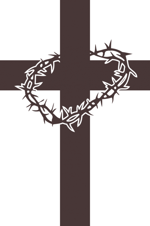 Of Thorns,jesus,thorns,free Vector - Crown Of Thorns On Cross Clipart (500x750), Png Download