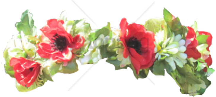 Latest Transparent Flower Crown Png Png Image With - Red And Green Flower Crown Transparent Clipart (850x417), Png Download