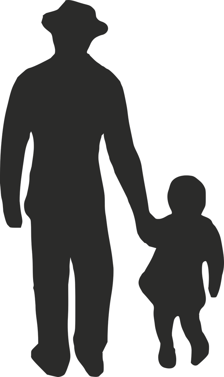 Silhouette Man Child Protect Png Image - Sylwetka Człowieka Z Dzieckiem Clipart (759x1280), Png Download