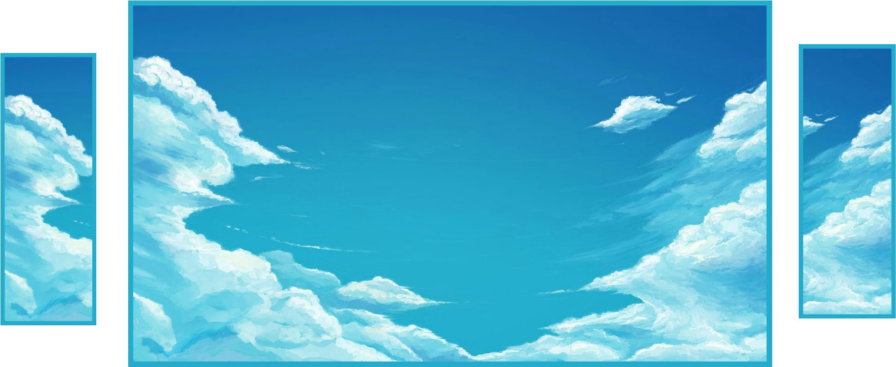 Blue Sky Clouds Png - Anime Blue Sky Background Clipart (1863x779), Png Download