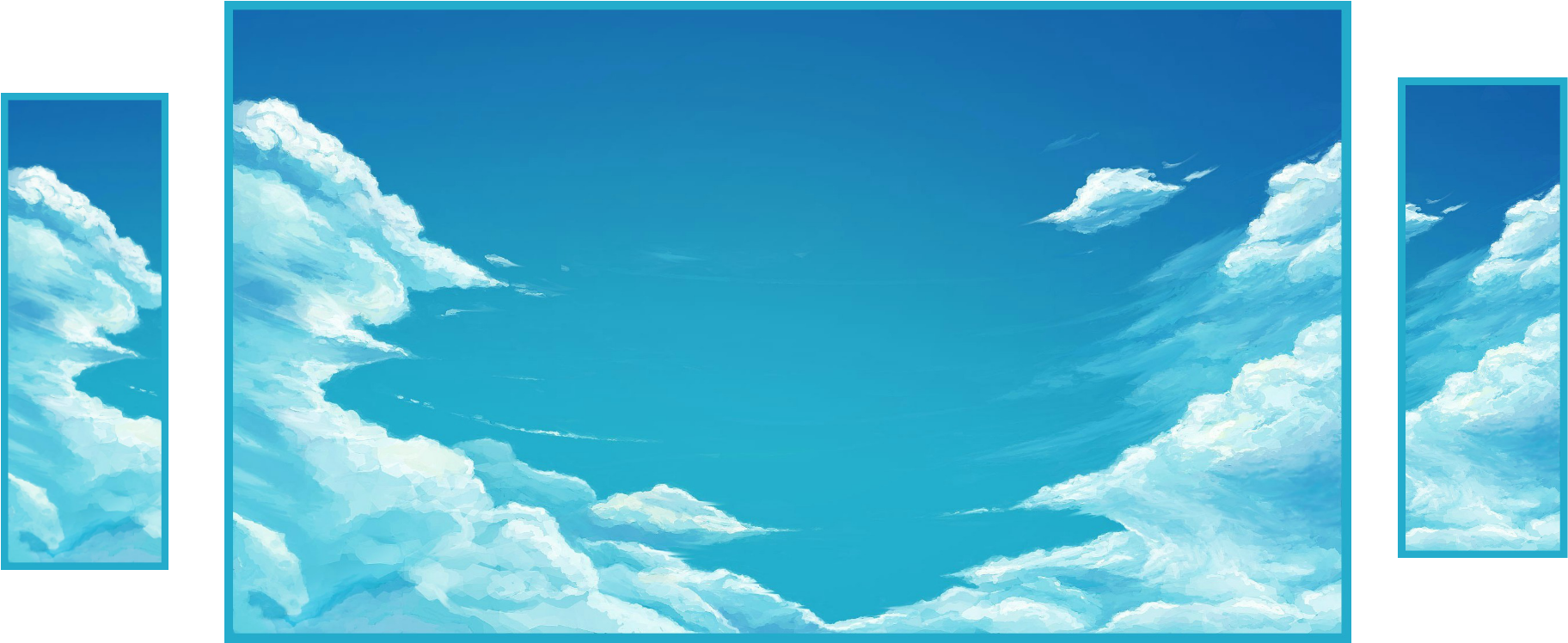 Blue Sky Clouds Png Anime Blue Sky Background Clipart Large Size