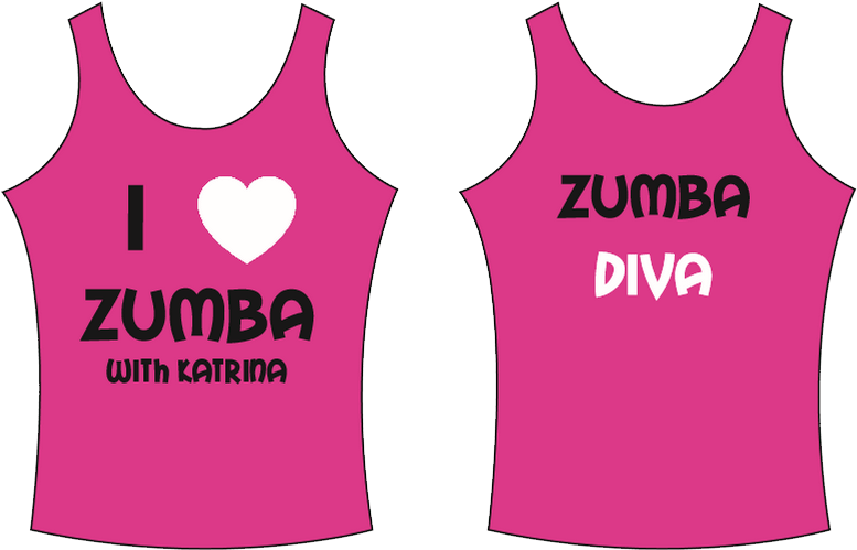 Pink 'i ♥ Zumba With Katrina' Vest Top - Active Tank Clipart (777x499), Png Download