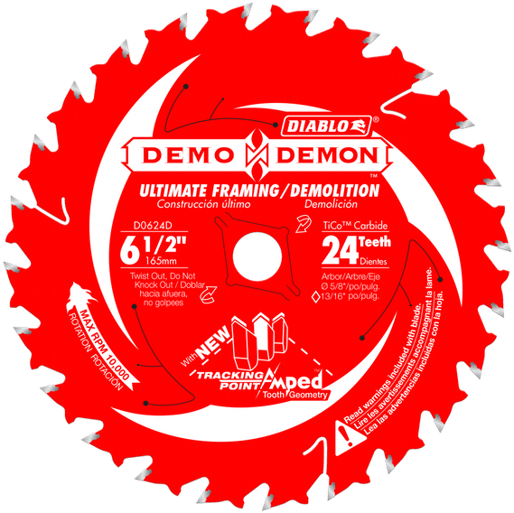 X 24 Tooth Ultimate Framing / Demolition Saw Blade - Diablo Blades Clipart (600x600), Png Download