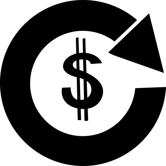 Vector Illustration Of Financial Concept Circular Arrow - Circular Dollar Sign Clipart (700x700), Png Download