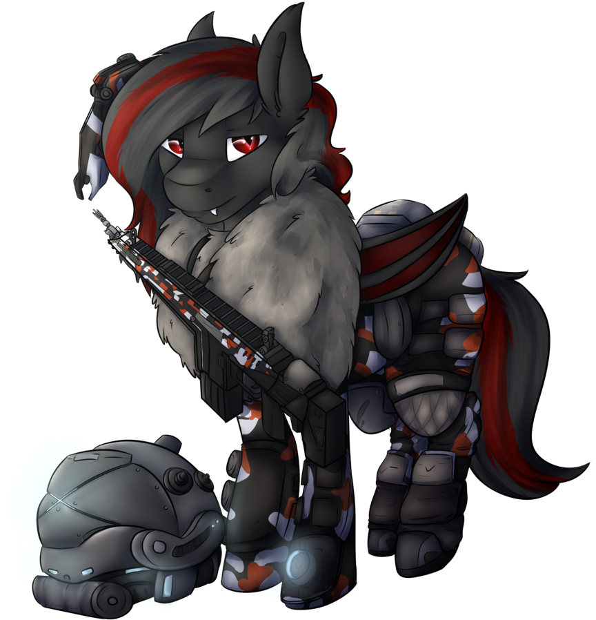 Celestialoddity, Bat Pony, Gun, Helmet, Oc, Oc Only, - Illustration Clipart (1222x1024), Png Download