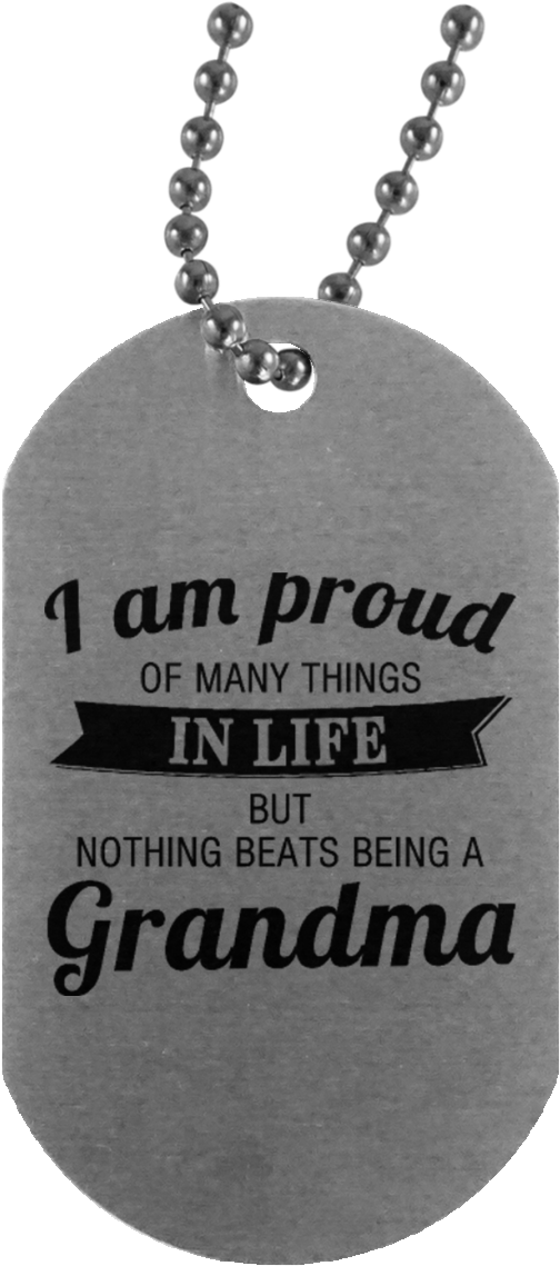 Om Un4004 Silver Dog Tag - Locket Clipart (504x1139), Png Download