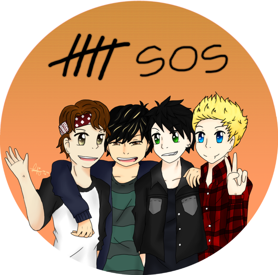 Seconds Of - 5 Seconds Of Summer Fanart Clipart (898x889), Png Download