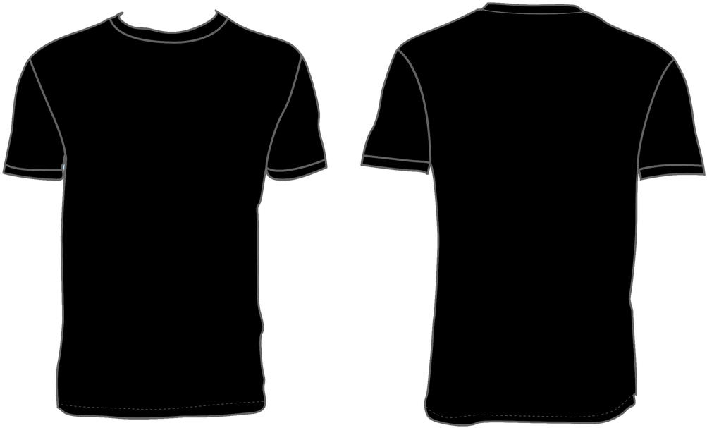 Black T-shirt Template - Your Logo On Shirt Clipart (1068x800), Png Download
