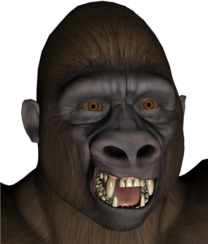 Scary Gorilla Photo - Monkey Clipart (853x1024), Png Download