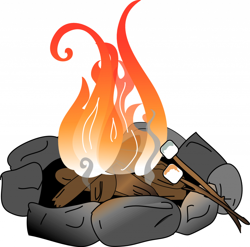 Bonfire Clipart Fire Pit - Campfire With Marshmallows Clipart - Png Download (1024x1012), Png Download
