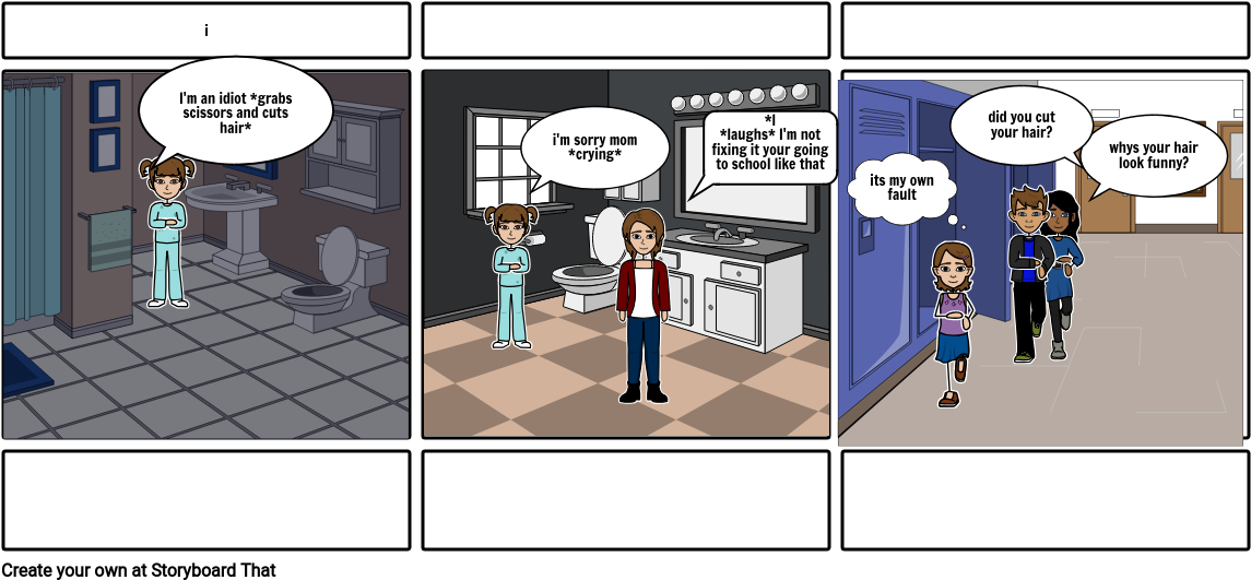 I Cut My Hair - Cartoon Clipart (1165x550), Png Download