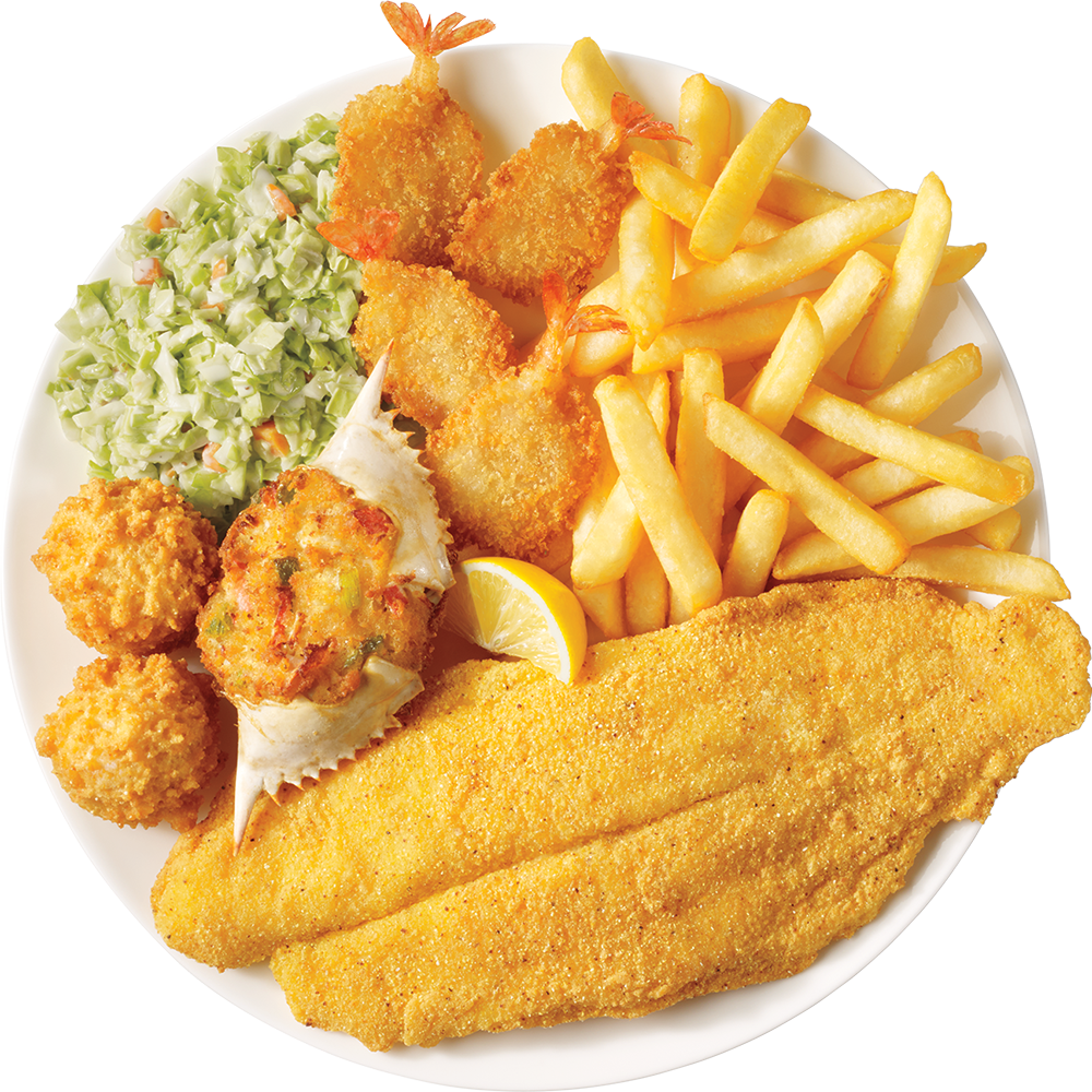 Fried Whitefish Dinner Png - Captain D's Fish Shrimp And Crab Meal Clipart (1000x1000), Png Download