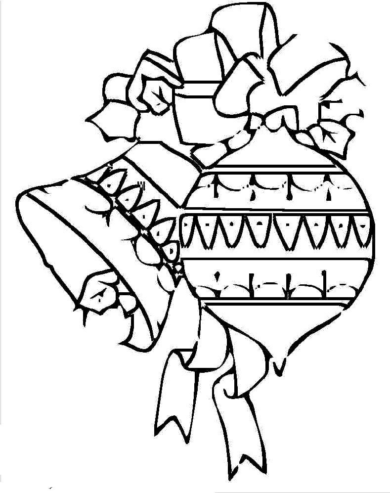 Oranament And Bell Coloring Pages Sewing - Line Art Clipart (816x1008), Png Download